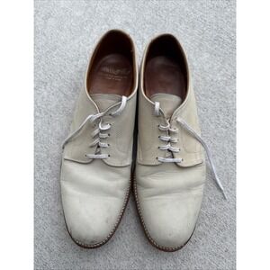 WALK-OVER~Men's Ivory Cream Oxford Suede Leather Shoes Size US‎ 10 Made in USA